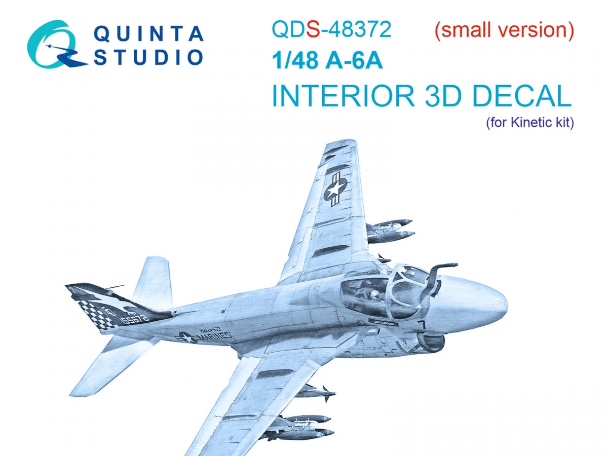 Intérieur imprimé en 3D et coloré sur papier décalcomanie Quinta Studio QDS-48372 A-6A (Kinetic) (Petite version) 1/48
