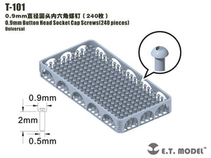 Vis à tête cylindrique creuse ET modèle T-101, 0,9 mm, 240 pièces