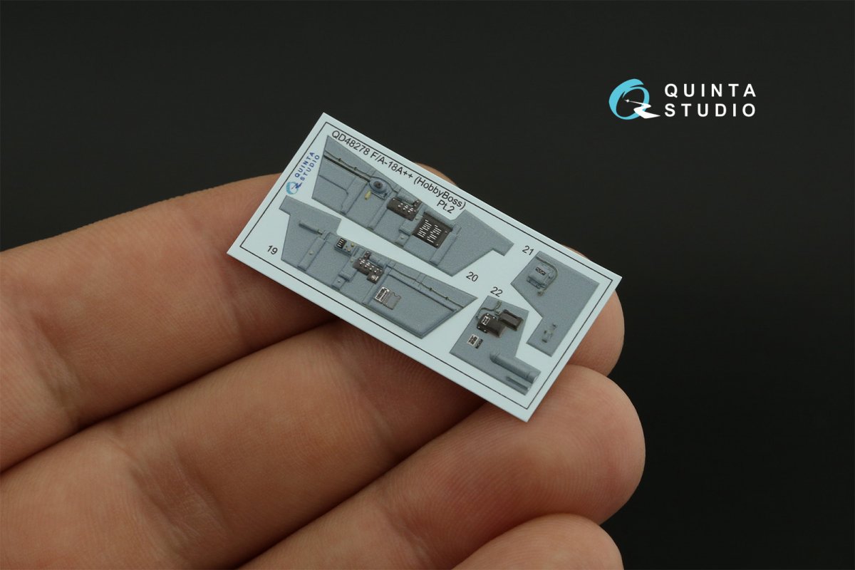 Intérieur imprimé en 3D et coloré sur papier décalcomanie Quinta Studio QD48278 F/A-18A++ (HobbyBoss) 1/48 – image 6