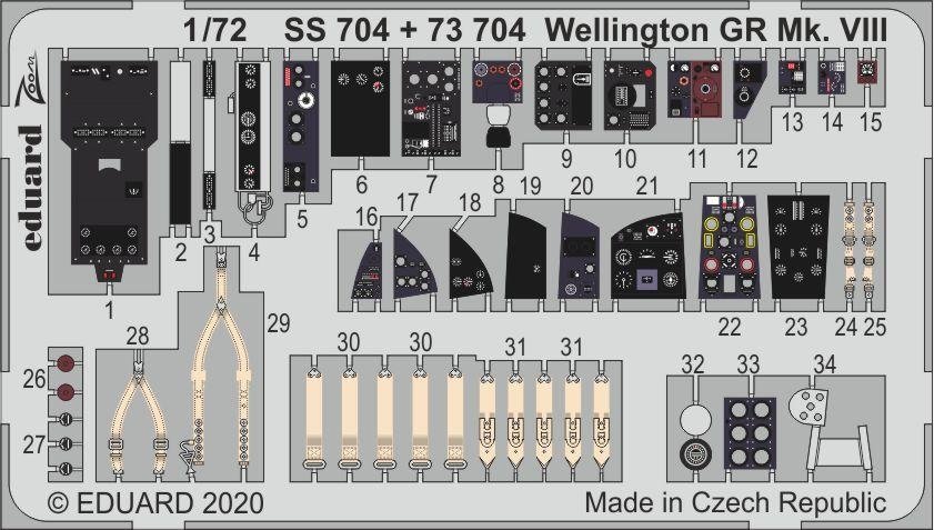Maquette Eduard 73704 Wellington GR Mk. VIII pour Airfix au 1/72