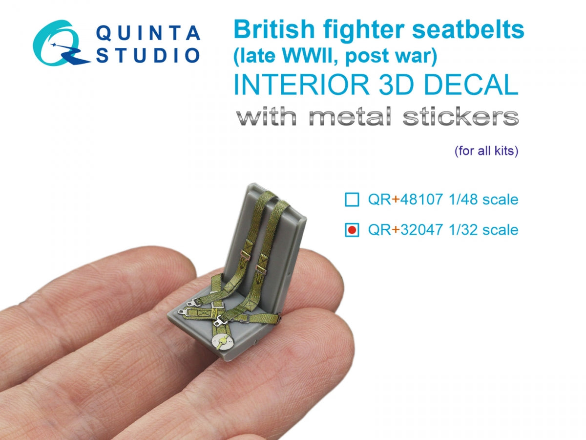 Quinta Studio QR+32047 Ceintures de sécurité pour avions de chasse britanniques (fin de la Seconde Guerre mondiale, après-guerre) (avec boucles métalliques) (Tous les kits) 1/32