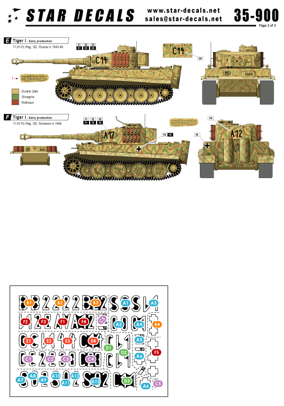 Star Decals 35-900 Tigres de Grossdeutschland 1/35 – Bild 2