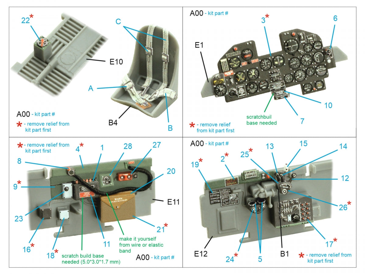 Quinta Studio QD48336 P-47D Thunderbolt Razorback 3D-Printed &amp;amp; coloured Interior on decal paper (Tamiya) 1/48 – zdjęcie 2