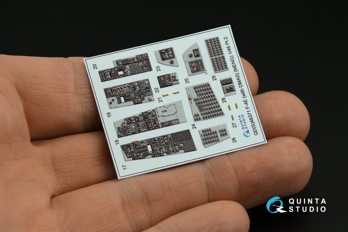 Quinta Studio QDS-48371 F-4E avec intérieur imprimé en 3D et coloré DMAS sur papier décalcomanie (Meng) (Petite version) 1/48 – immagine 8