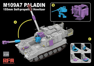 Maquette Rye Field 5129 M109A7 PALADIN Obusier automoteur de 155 mm avec chenilles fonctionnelles, échelle 1/35 – immagine 3