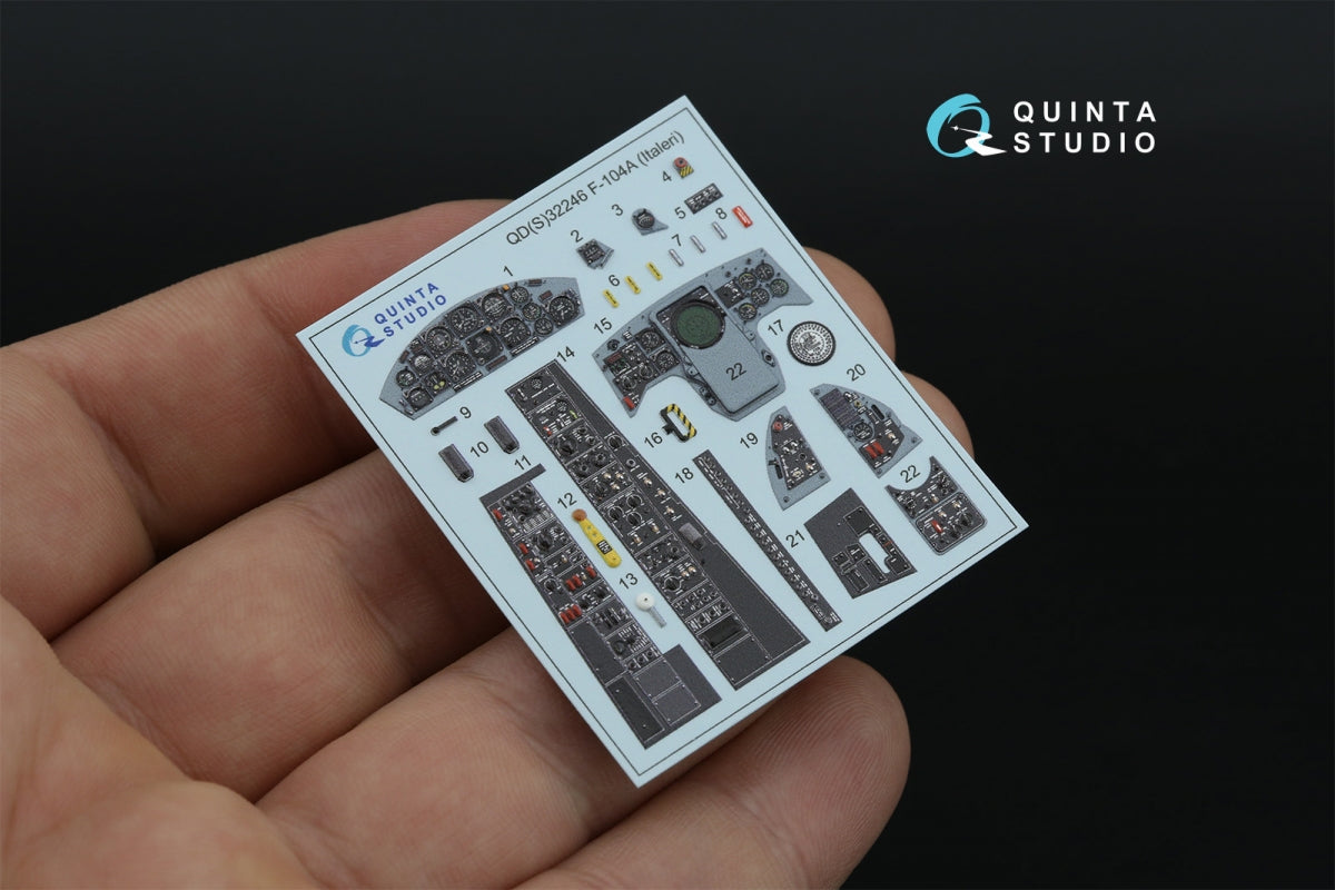 Intérieur imprimé en 3D et coloré sur papier décalcomanie Quinta Studio QDS-32246 F-104A (Italeri) (Petite version) 1/32 – image 5