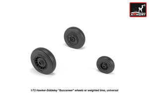 Roues du Hawker-Siddeley Buccaneer avec pneus lestés, Armory Models AW72411, échelle 1/72