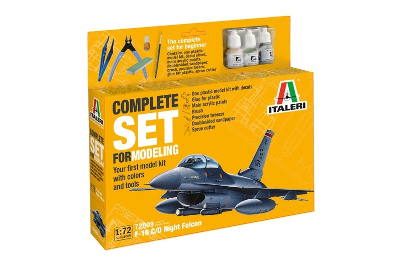 Italeri 72009 F-16 C/D Night Falcon - Kit complet pour maquettes à l'échelle 1/72