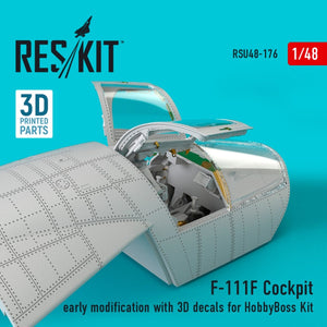 RESKIT RSU48-0176 COCKPIT F-111F MODIFICATION EARLY AVEC DÉCALCOMANIES 3D POUR MAQUETTE HOBBYBOSS 1/48 – immagine 2