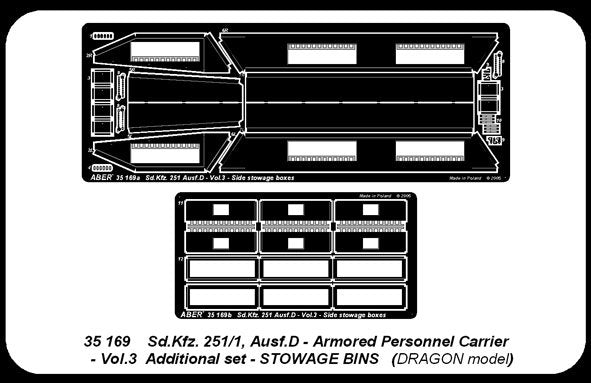 Aber 35169 SD.Kfz. 251/1 Ausf. Cosses latérales D partie 3 (DRA) (1/35) – image 4