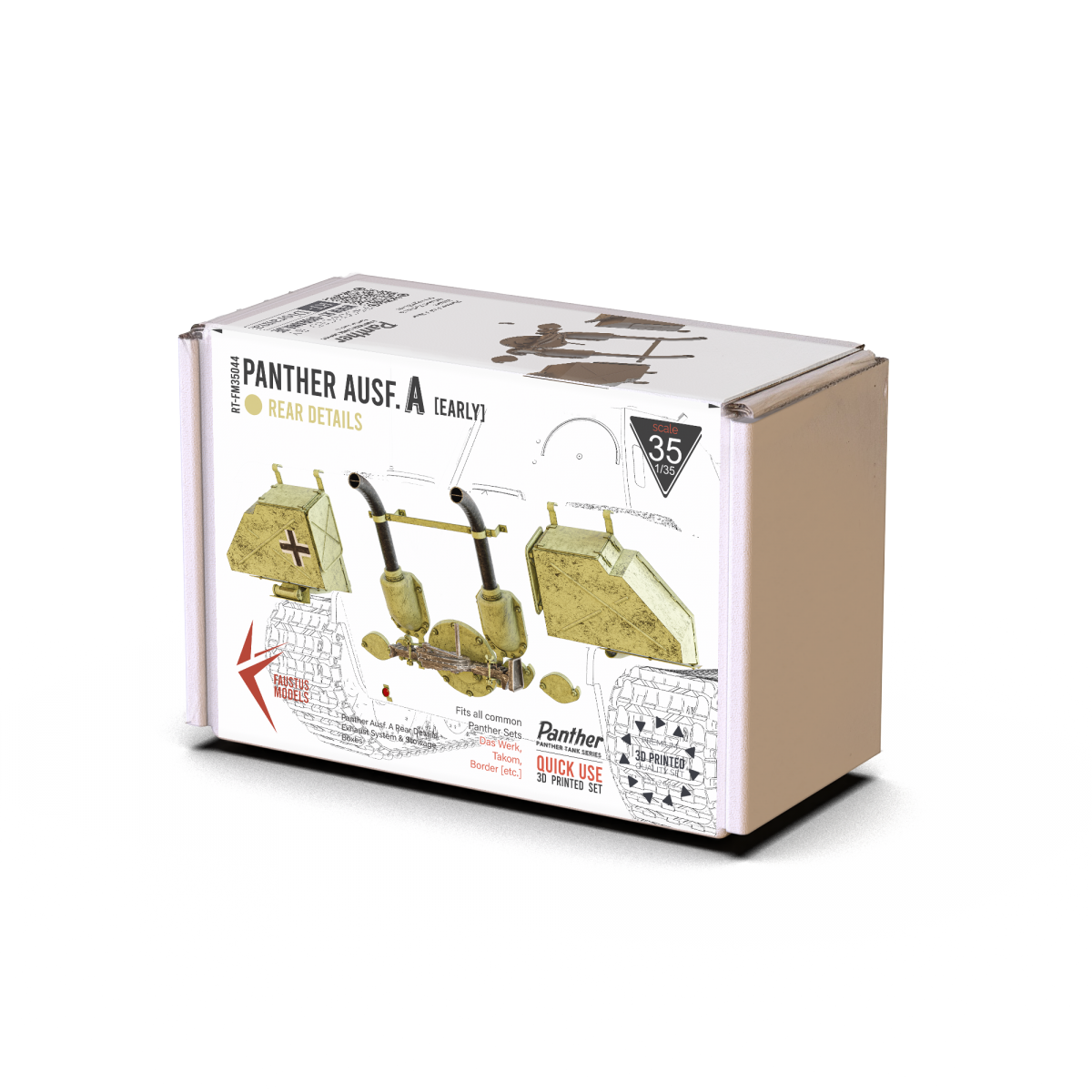 Faustus Models FM35044 Panther A Rear Details – Early Version 1/35
