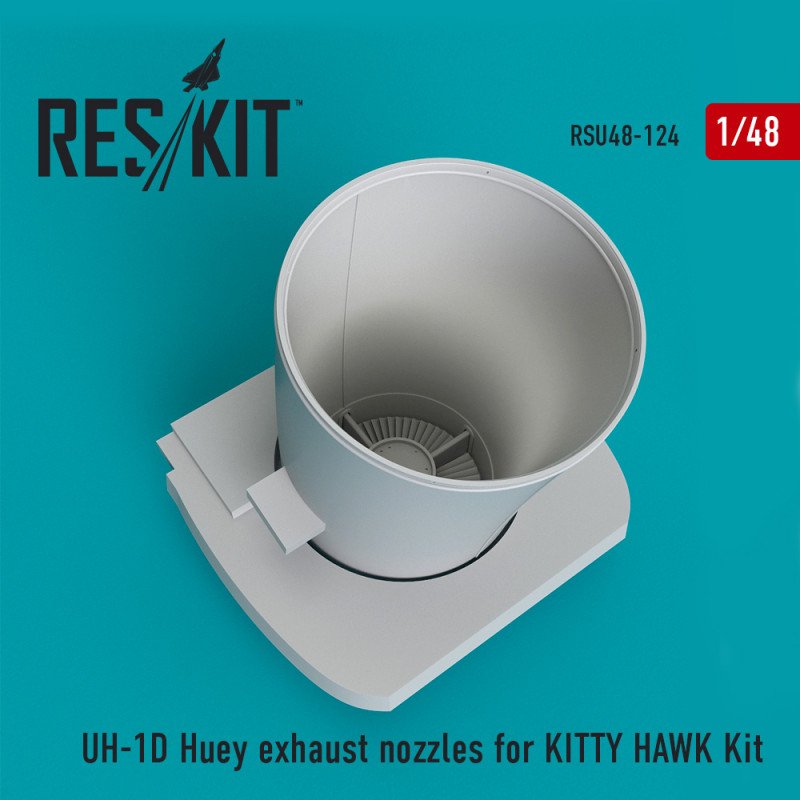 Buses d'échappement RESKIT RSU48-0124 pour UH-1D Huey (kit Kitty Hawk 1/48)