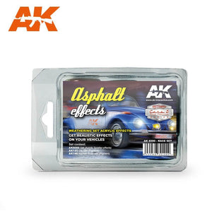 AK Interactive AK8090 EFFETS ASPHALTE (ENSEMBLE DE COURSE)