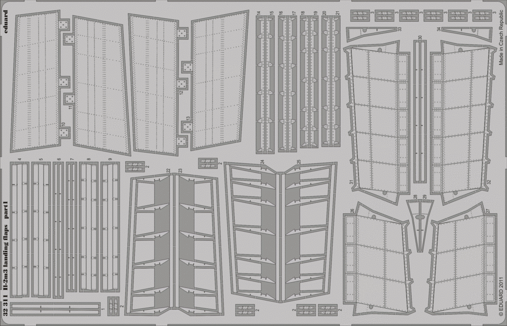 Volets d'atterrissage Eduard 32311 Il-2m3 HOBBY BOSS (1/32)