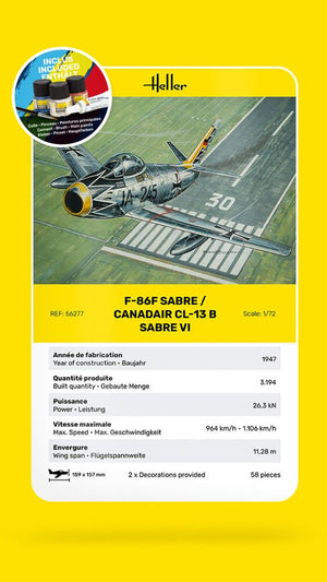 Heller 56277 F-86F SABRE / CANADAIR CL-13 B SABRE VI - Kit de démarrage 1/72 – immagine 7