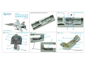 Intérieur imprimé en 3D et coloré sur papier décalcomanie Quinta Studio QD72077 F/A-18C (version tardive) (Academy) à l&amp;#39;échelle 1/72  – image 13
