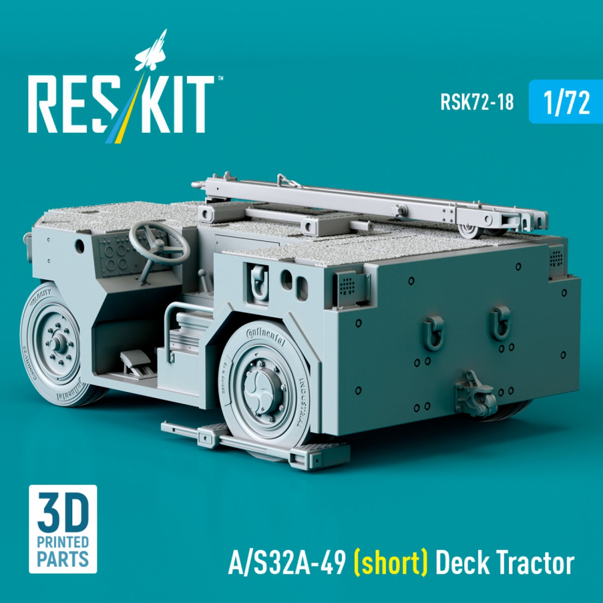 RESKIT RSK72-0018 A/S32A-49 (court) Tracteur de plateau (Maquette imprimée en 3D) 1/72 – image 3
