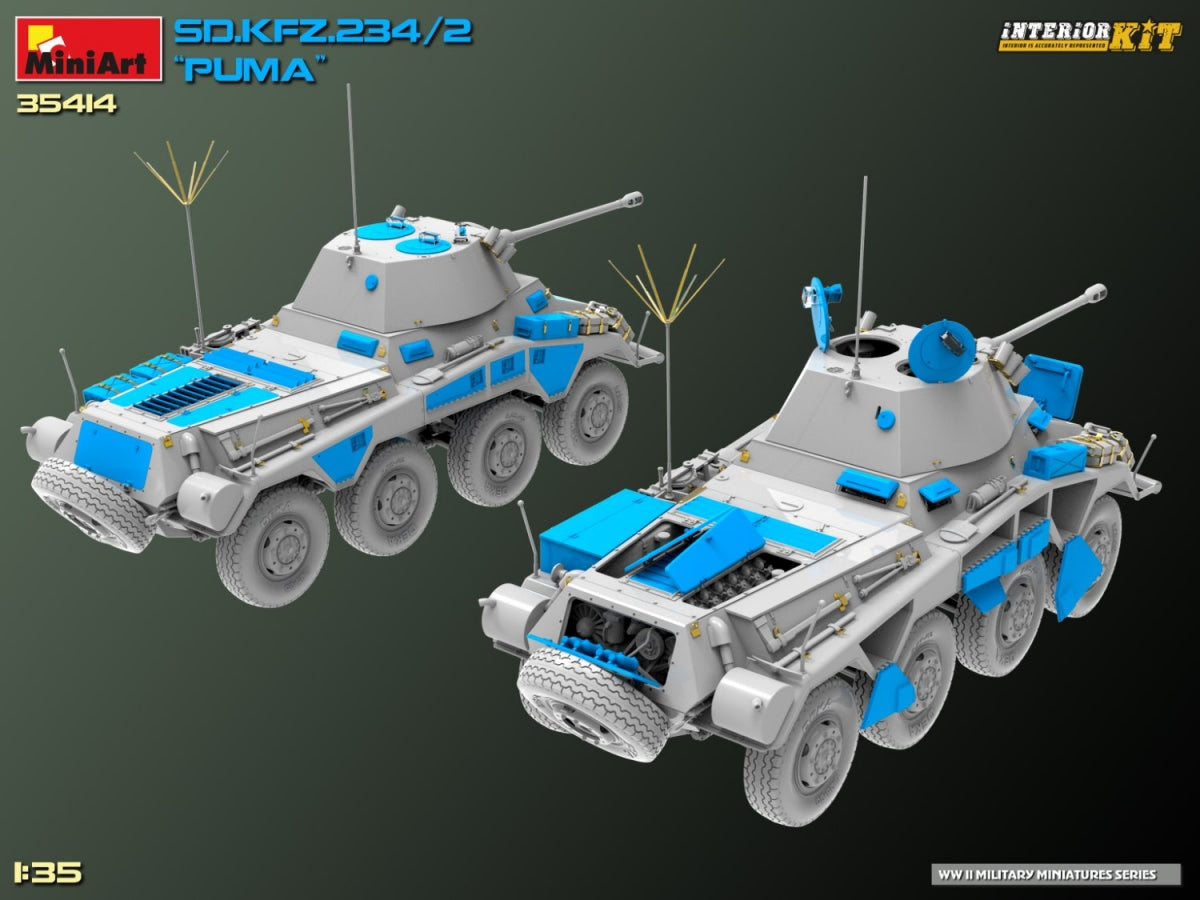 MiniArt 35414 Sd.Kfz. 234/2 PUMA. KIT INTÉRIEUR 1/35  – immagine 5