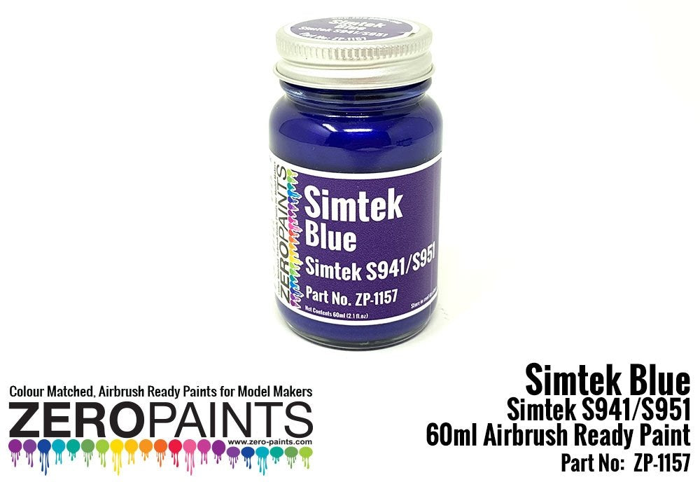 Peinture bleue Simtek F1 Zero Paints ZP-1157, 60 ml – image 2