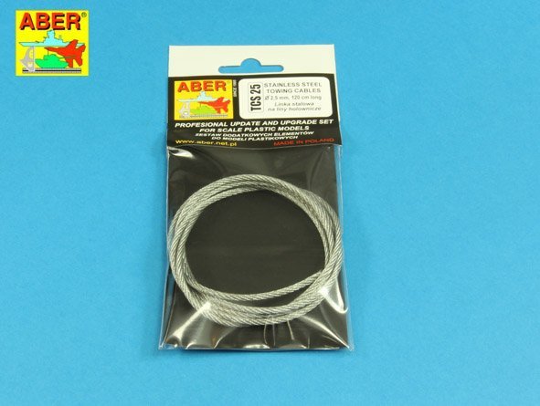 Câbles de remorquage Aber TCS 25 en acier inoxydable, diamètre 2,5 mm, longueur 125 cm – image 2