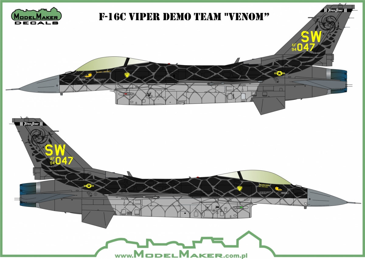 ModelMaker Decals D48157 F-16C Viper Demo Team "Venom" 1/48