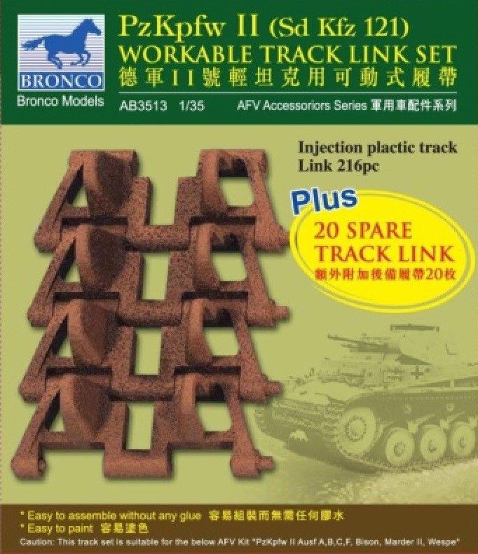 Bronco AB3513 Pz II Chenille fonctionnelle 1/35