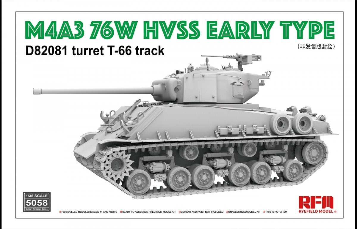 Maquette Rye Field 5058 M4A3 76W HVSS, version ancienne, échelle 1/35 – imagen 2