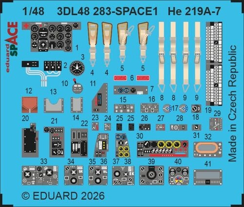 Eduard 3DL48283 Heinkel He 219 A-7 - Space Set Tamiya Kits 1/48