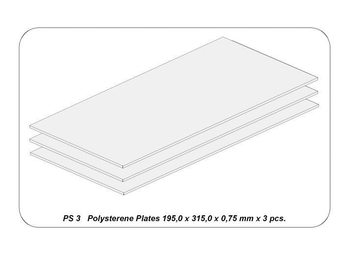 Plaques de polystyrène blanc Aber PS-3 195 x 315 x 0,75 mm x 3 pièces. – imagen 2