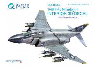 Intérieur imprimé en 3D et coloré sur papier décalcomanie Quinta Studio QD48055 F-4J (pour kit ZM SWS) 1/48