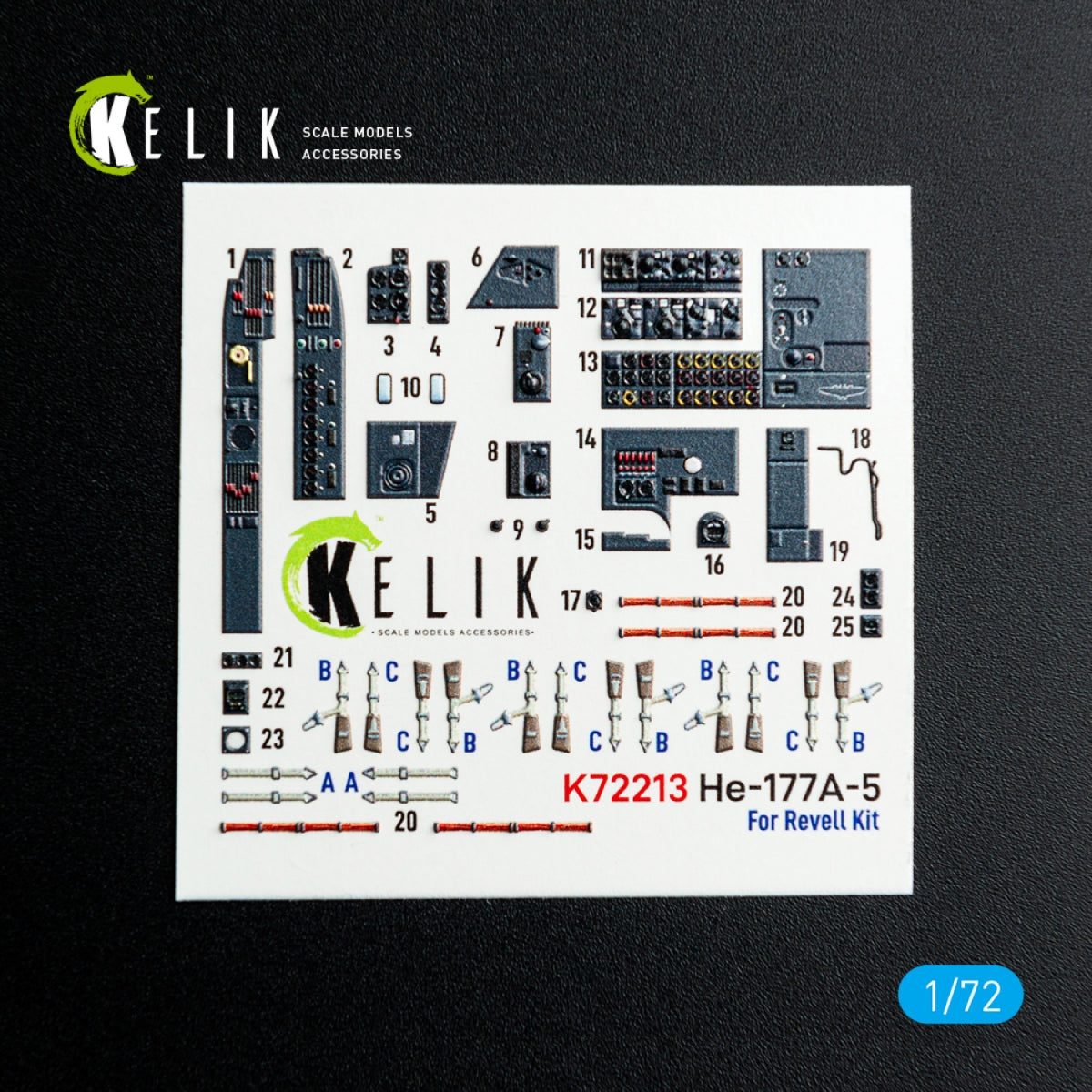 Kelik K72213 He-177A-5 - interior 3D decals for Revell kit 1/72