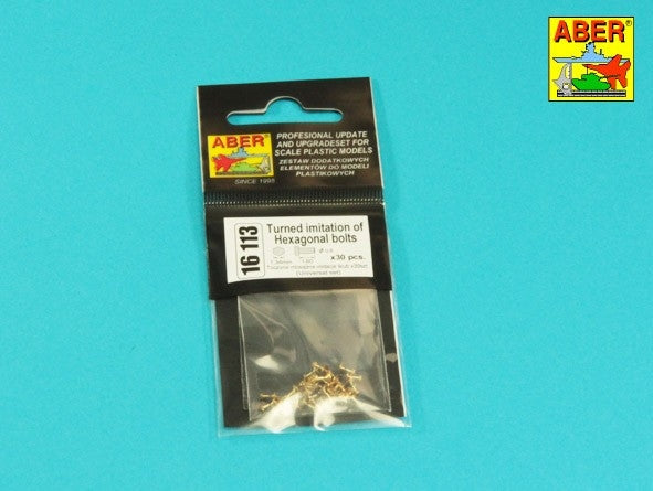 Boulons hexagonaux tournés Aber 16113 (1,34 x 1,60 mm) x 30 pièces