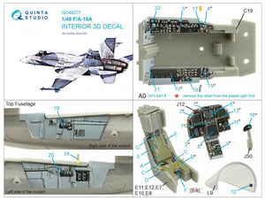 Intérieur imprimé en 3D et coloré sur papier décalcomanie Quinta Studio QD48277 F/A-18A (HobbyBoss) 1/48 – image 2