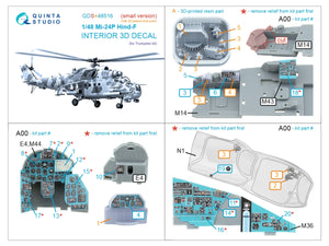Quinta Studio QDS+48516 Mi-24P Hind-F Intérieur coloré imprimé en 3D sur papier décalcomanie (Trumpeter) (petite version) (avec pièces en résine imprimées en 3D) 1/48 – imagen 6