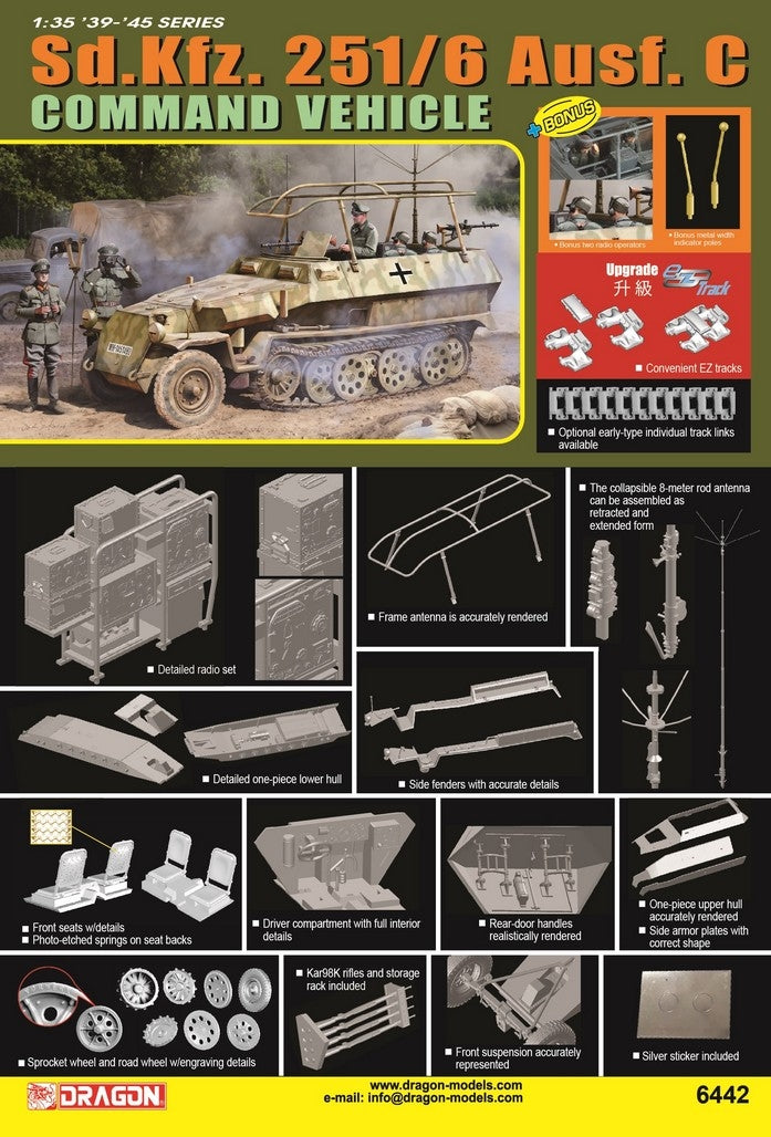 Dragon 6442 Sd.Kfz.251/6 Ausf.C Véhicule de commandement 1/35