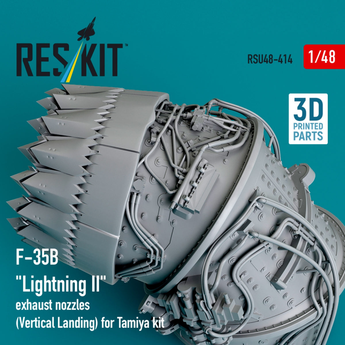RESKIT RSU48-0414 Tuyères d&amp;#39;échappement F-35B « Lightning II » (atterrissage vertical) pour maquette Tamiya (impression 3D) 1/48  – image 3