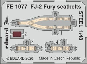 Ceintures de sécurité Eduard FE1077 FJ-2 Fury en acier, échelle 1/48, KITTY HAWK