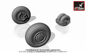 Armory Models AW48024 Sukhoj Su-30 / Su-35 wheels, weighted tires, front mudguard 1/48 – zdjęcie 5