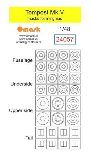 Omask 24057 Tempest Mk.V RAF masks for insignias 1/48