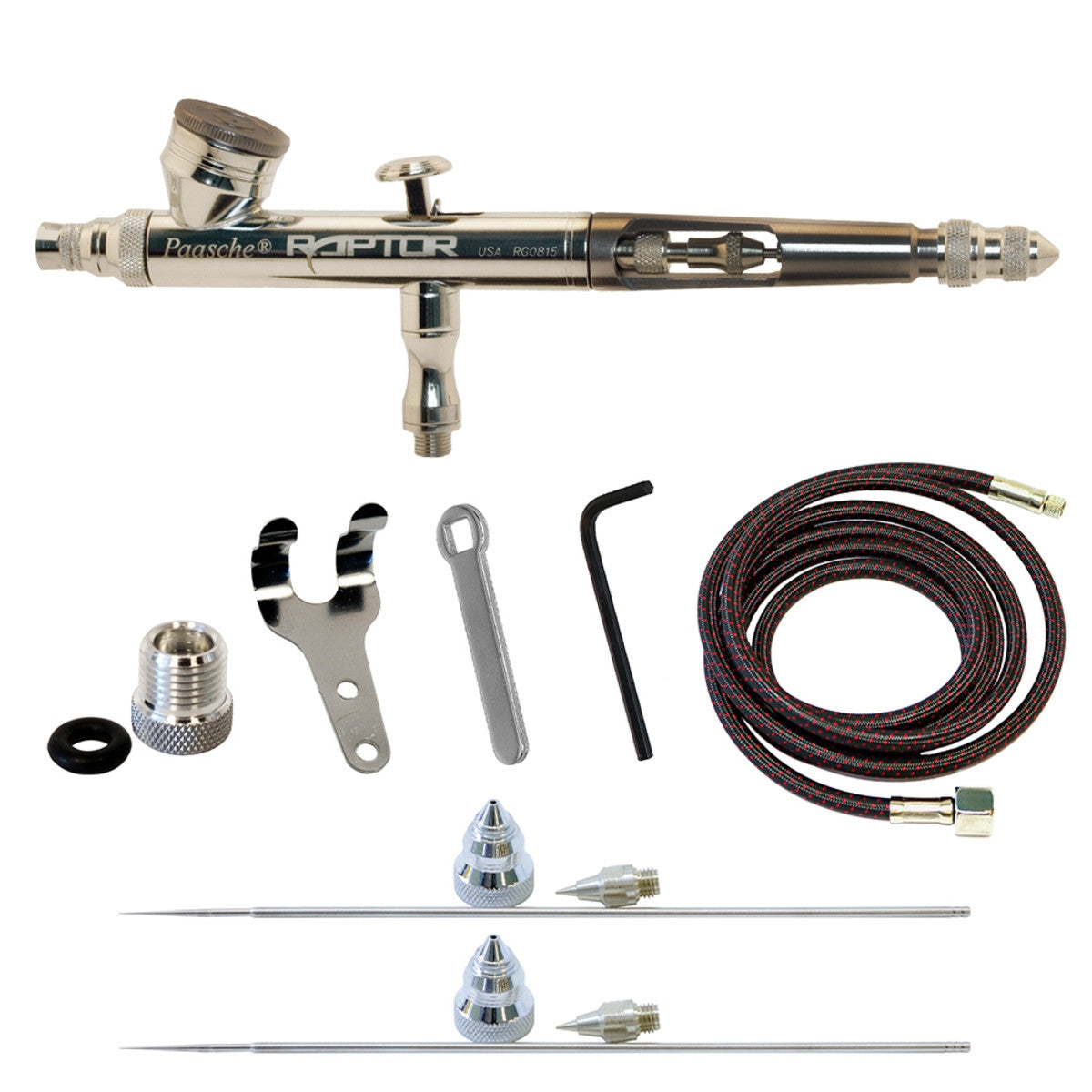 Paasche RG-3AS à alimentation par gravité avec têtes de .25, .38 et .66 mm (remplace le RG-3S)
