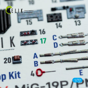 Kelik K72204 MiG-19P/PM - interior 3D decals for ClearProp kit 1/72