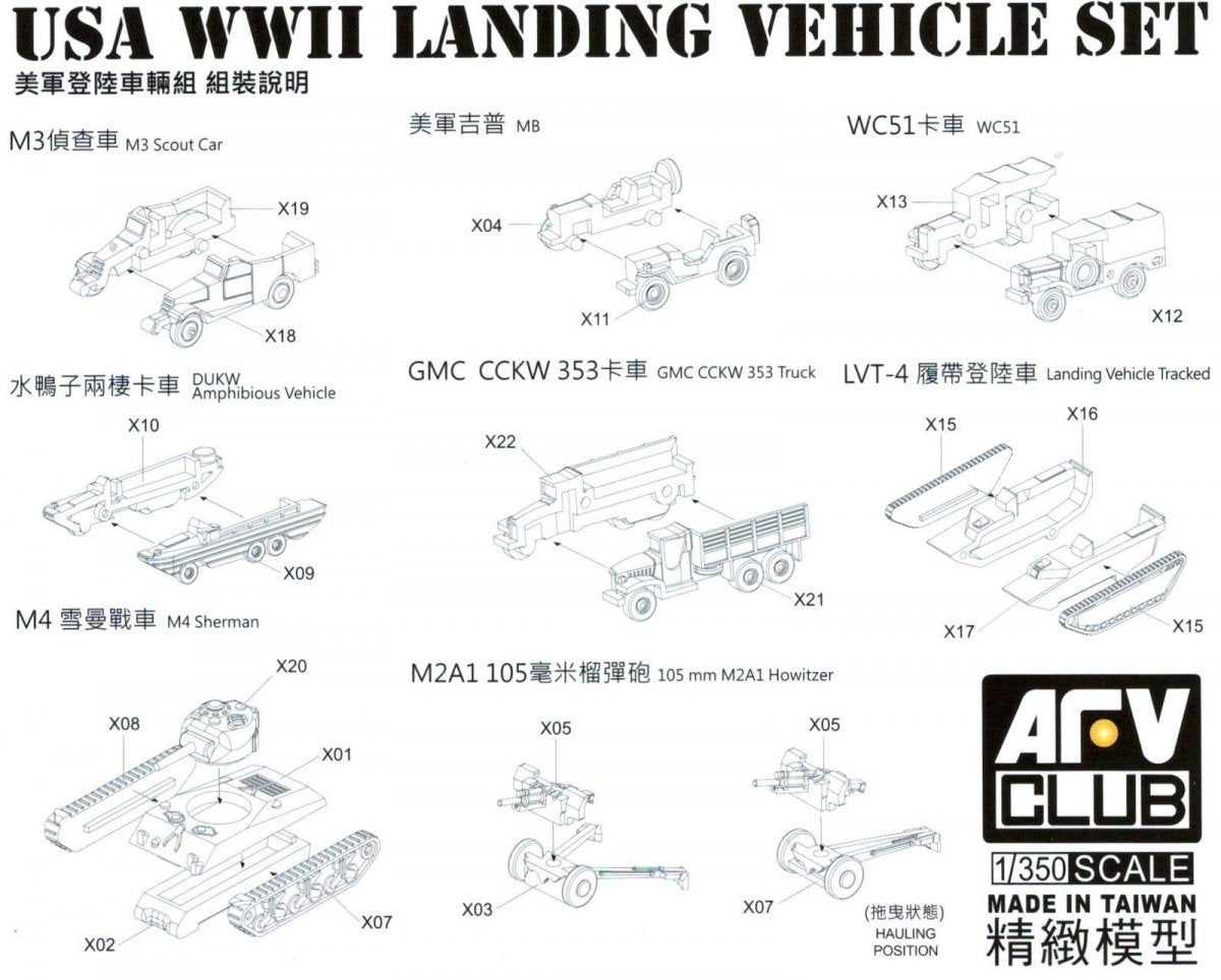 AFV Club SE73516 USA Ensemble de véhicules d&amp;#39;atterrissage 1/350 – image 2