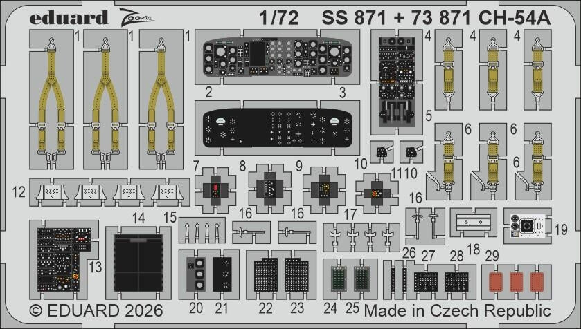 Eduard SS871 Sikorsky CH-54A Tarhe - Zoom Set ICM Kits 1/72