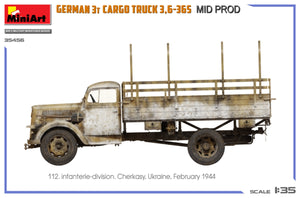 Miniart 35456 CAMION DE CHARGEMENT ALLEMAND 3T 3.6-36S MID PROD 1/35 – imagen 9