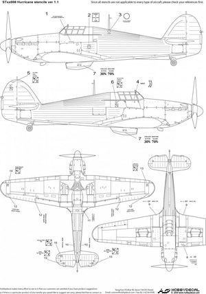 HobbyDecal ST48008V1 Pochoirs Hurricane version 1 1/48 – image 2