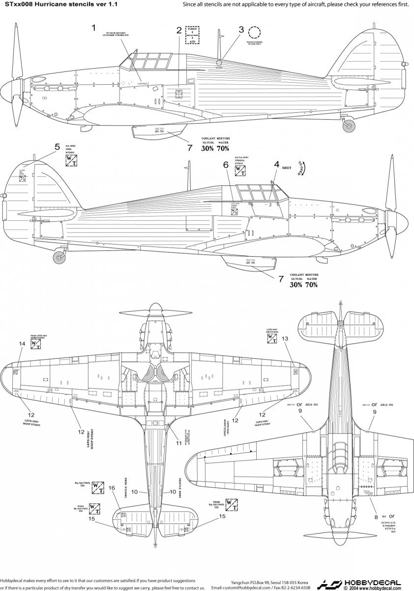HobbyDecal ST48008V1 Pochoirs Hurricane version 1 1/48 – image 2