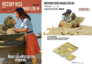 Maquette Meng ES-006 Sherman M4A3(76) + Figurines en résine + Kit d&amp;#39;amélioration de détails pour Sherman (photodécoupe) Victory Kiss M4A3(76) W 1/35
