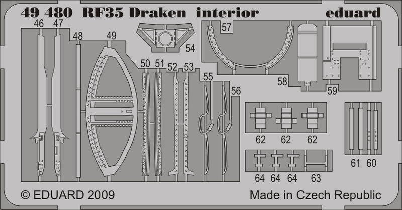 Intérieur du RF-35 Draken SA Eduard 49480 SA 1/48 Hasegawa