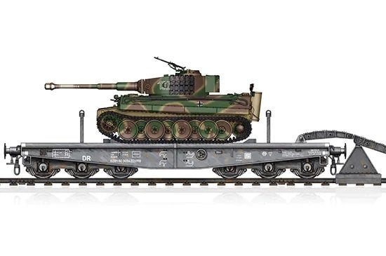 Hobby Boss 82934 Schwere Plattformwagen Type SSyms 80 &amp; Pz.Kpfw.VI Ausf.E Tiger I (production moyenne) 1/72