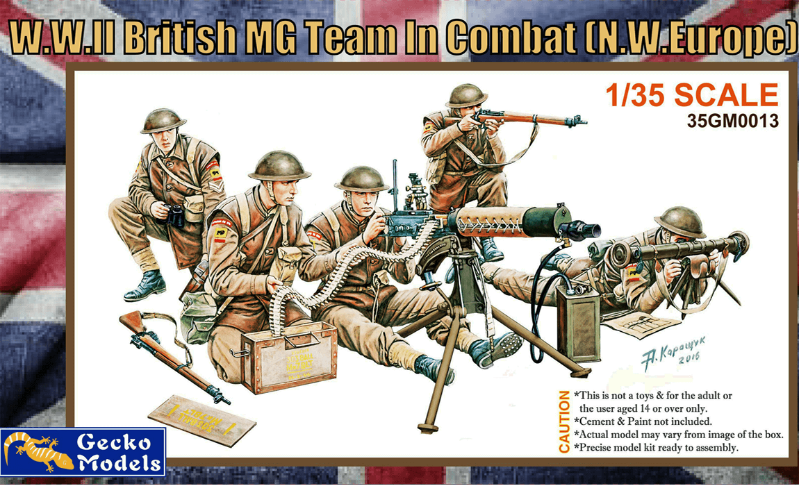Gecko Models 35GM0013 ÉQUIPE DE MG BRITANNIQUES DE LA SECONDE GUERRE MONDIALE AU COMBAT (1/35)